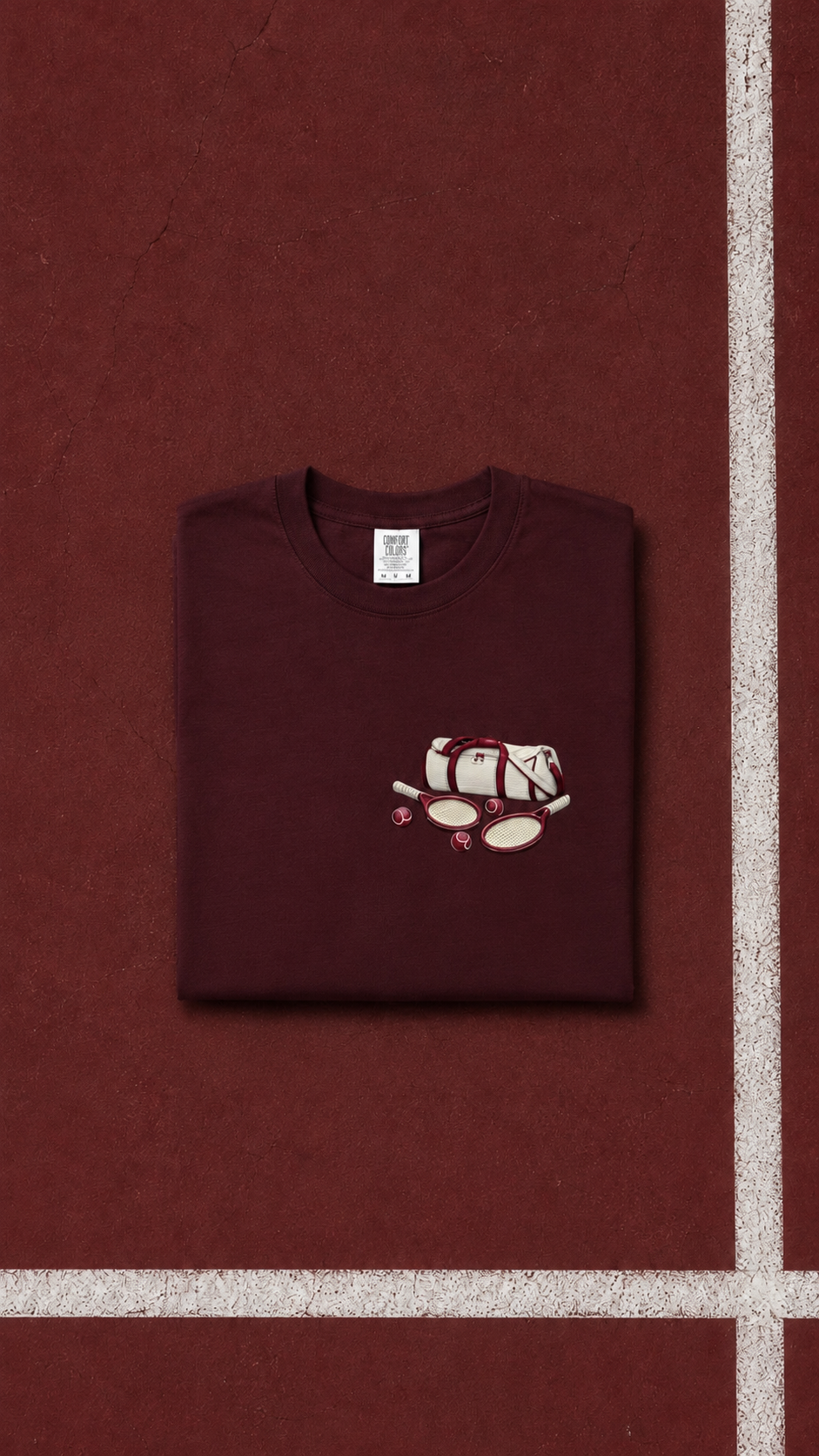 T-shirt THYMOS Rouge bordeaux – 100 % Coton | Force • Courage • Honneur